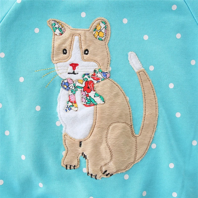 Camisolas para um Camisas de Manga Saileroad Algodão Ovelhas Bordado Crianças Hoodies Pouco Meninas Roupas Primavera Novas Longa 11 crianças camisas de manga longa