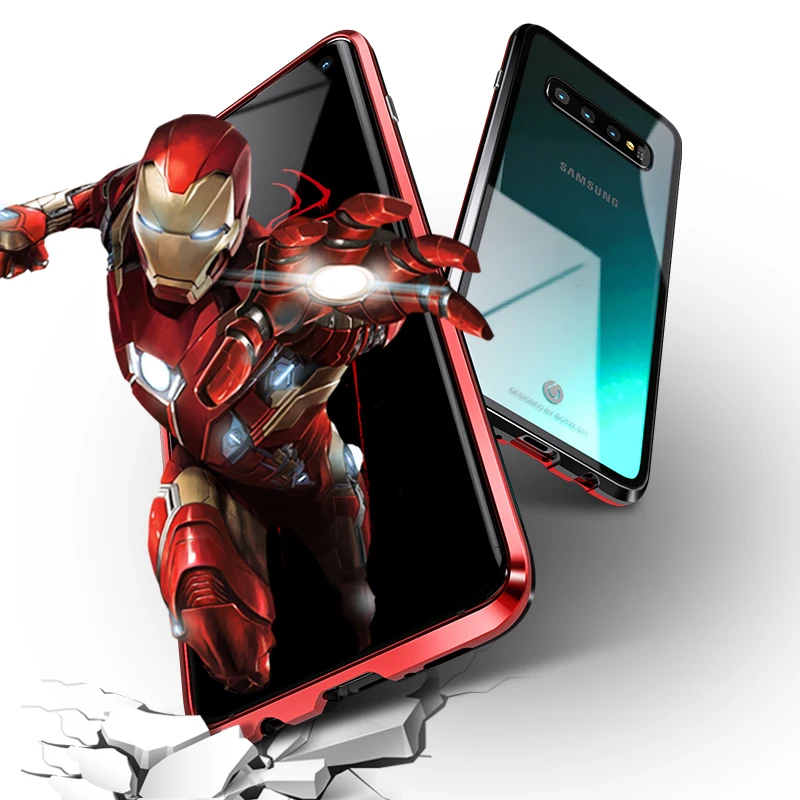 Для Samsung S10 + Plus S10e чехол Магнитная Адсорбция CNC Алюминиевый металлический бампер