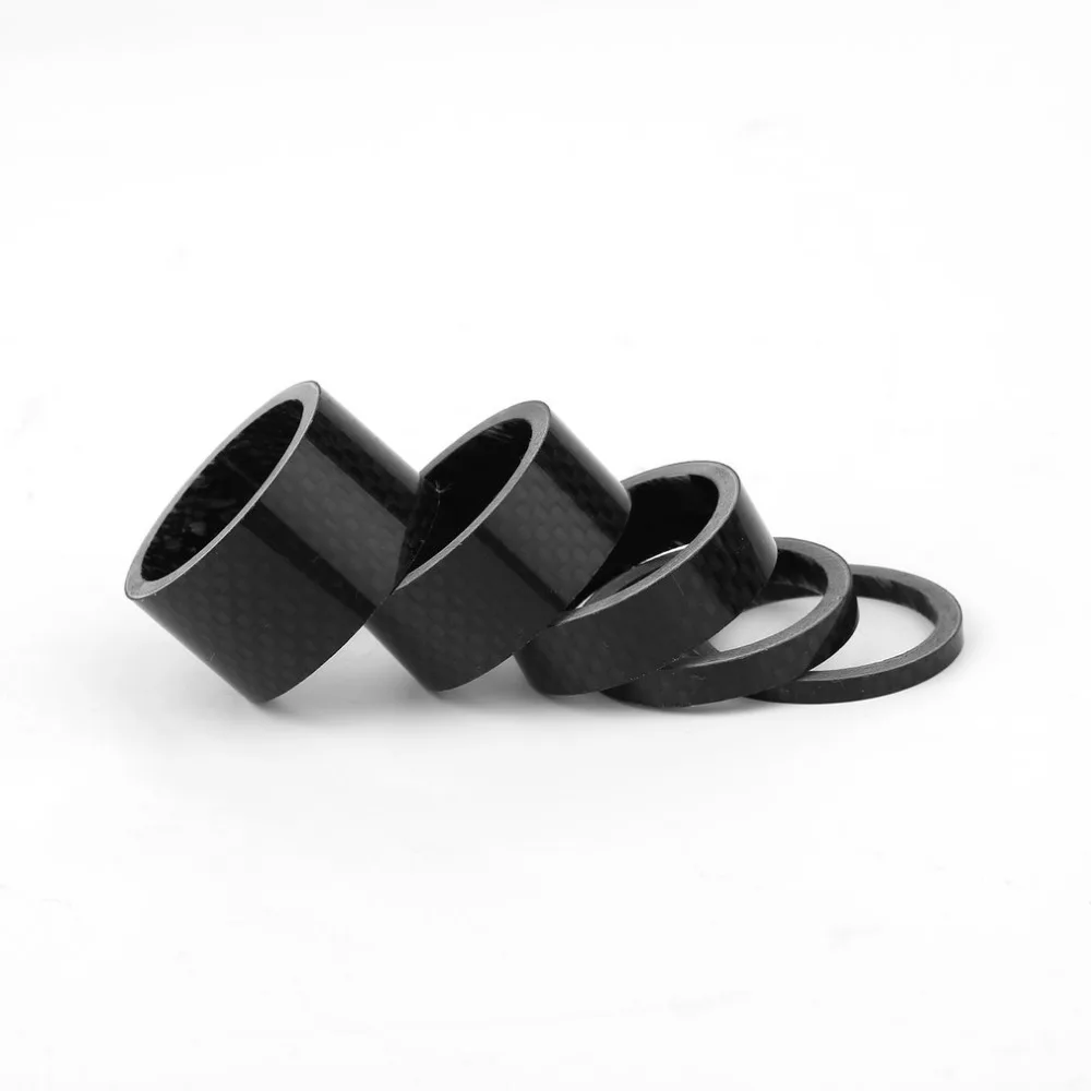 buy MTB Mountain Bike 5 10mm Carbon Fibre Front Fork Bowl Series Headset Washer Road Bicycle Headparts Backup Ring Newest