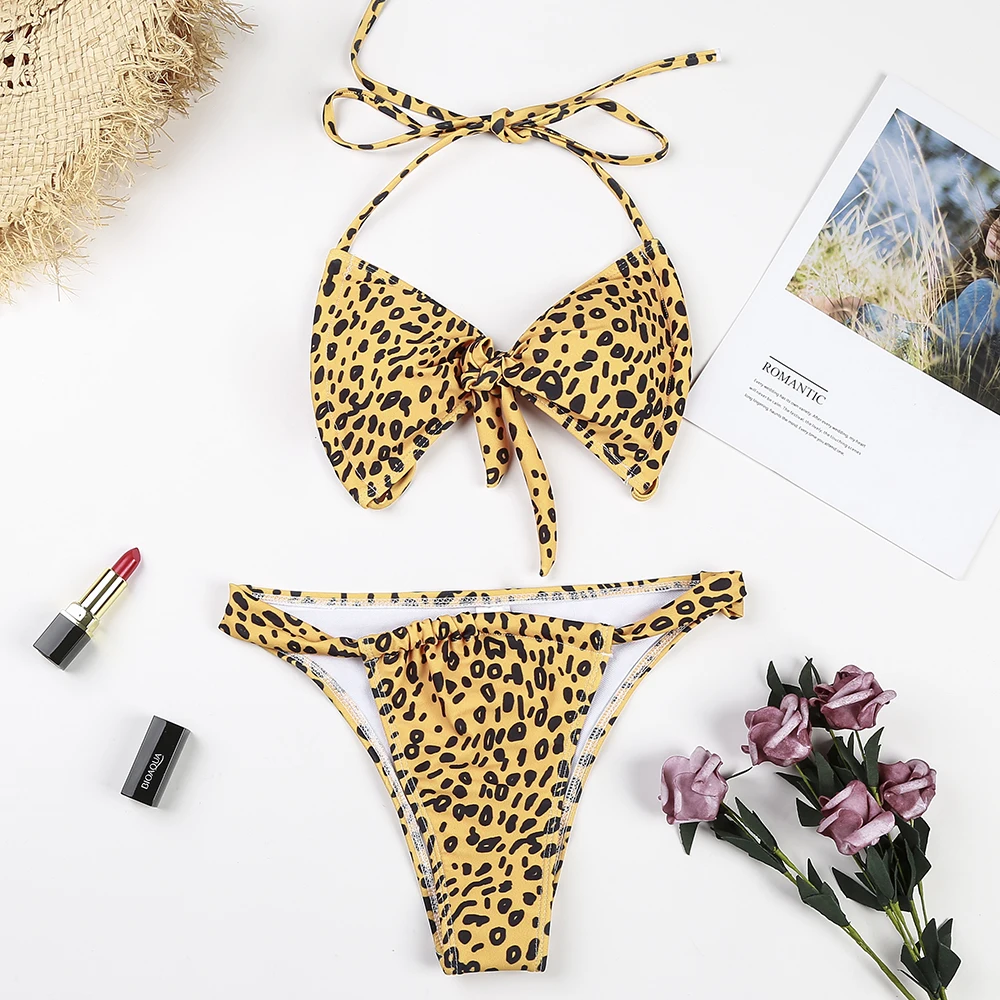 cheetah string bikini