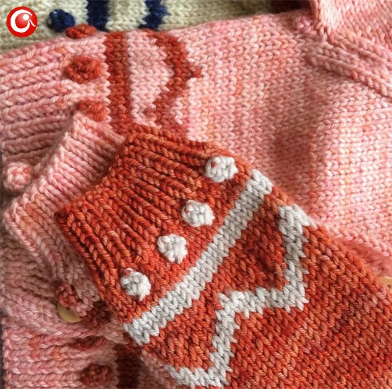 Children Girls Cardigan Orange Baby Boys Cotton Sweater Button Kids Warm Knitted Wear Clothes Crochet Coat Clothing 1-4Y (10)