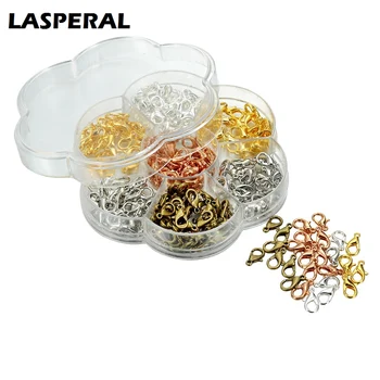 

LASPERAL 1Set(200-250pcs) Lobster Clasps Box Sets Findings DIY Kits Multicolor Alloy Clasp For Making Bracelet Necklace