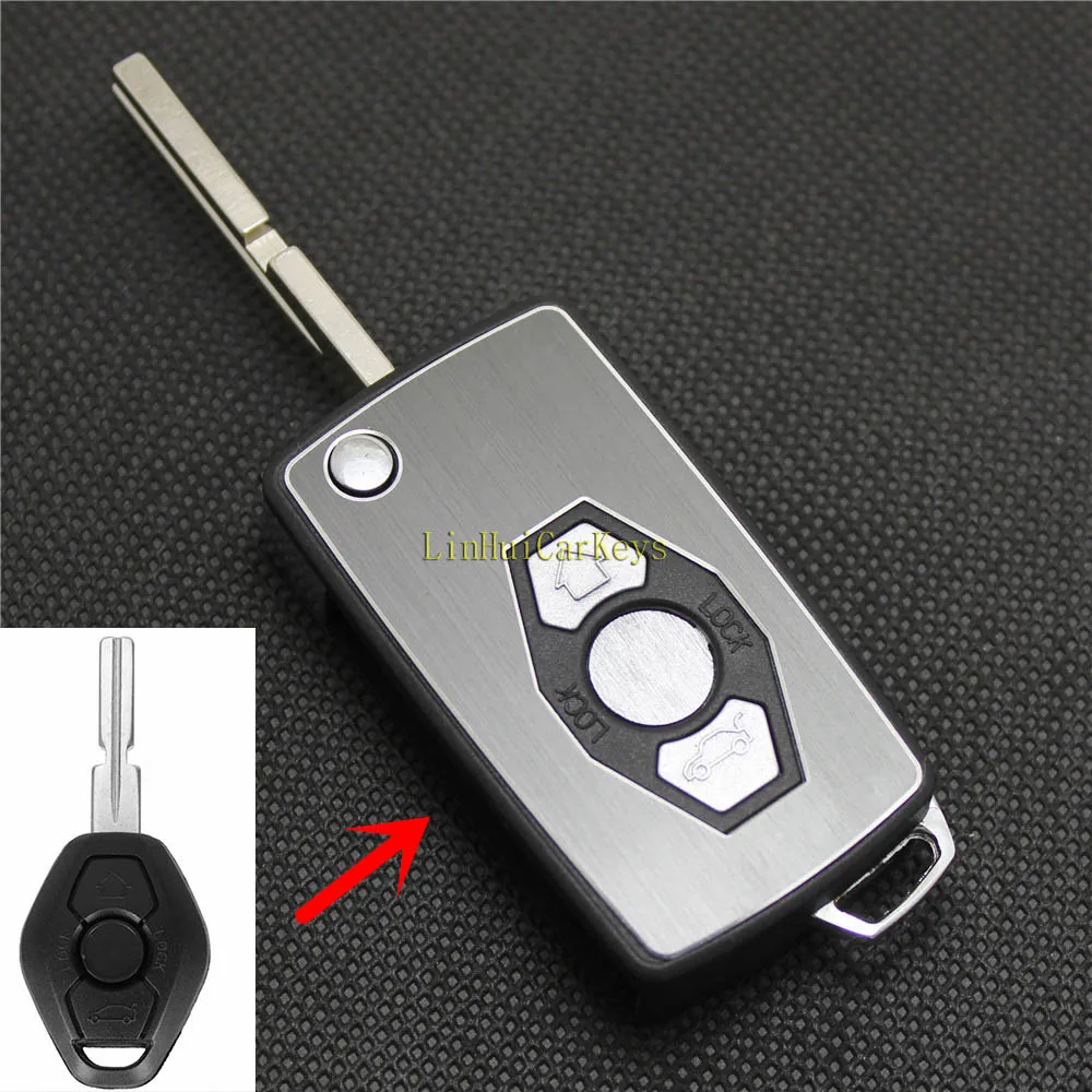 

PINECONE Key Case for BMW 3 5 7 Series Z3 Z4 X3 X5 M5 325i E38 E39 E46 Car Key 3 Buttons Key Modified Blank Key Shell Cover 1 PC