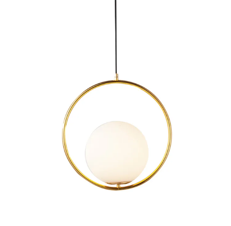 Free shipping glass ball pendant light circle round metal lighting fixture 20CM ball lampin