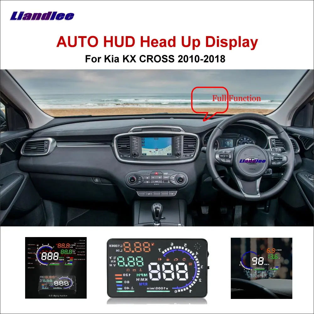 

Liandlee Car HUD Head Up Display For Kia KX CROSS 2010-2018 Safe Driving Screen OBD Speedometer Projector Windshield