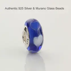 Подходит для Пандора браслеты муранское стекло бусины 100% Серебро 925 пробы талисманы Бесплатная доставка