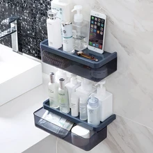 Дом для ванной комнаты, настенный контейнер для хранения, для ванной неперфорированная стойка пластик без следа наклейки стойка для хранения косметики