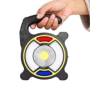 

2 In 1 Solar Powered LED Portable Lantern Work Flashlight Emergency Spotlight Lamp For Outdoor Camping Hiking Tent Light