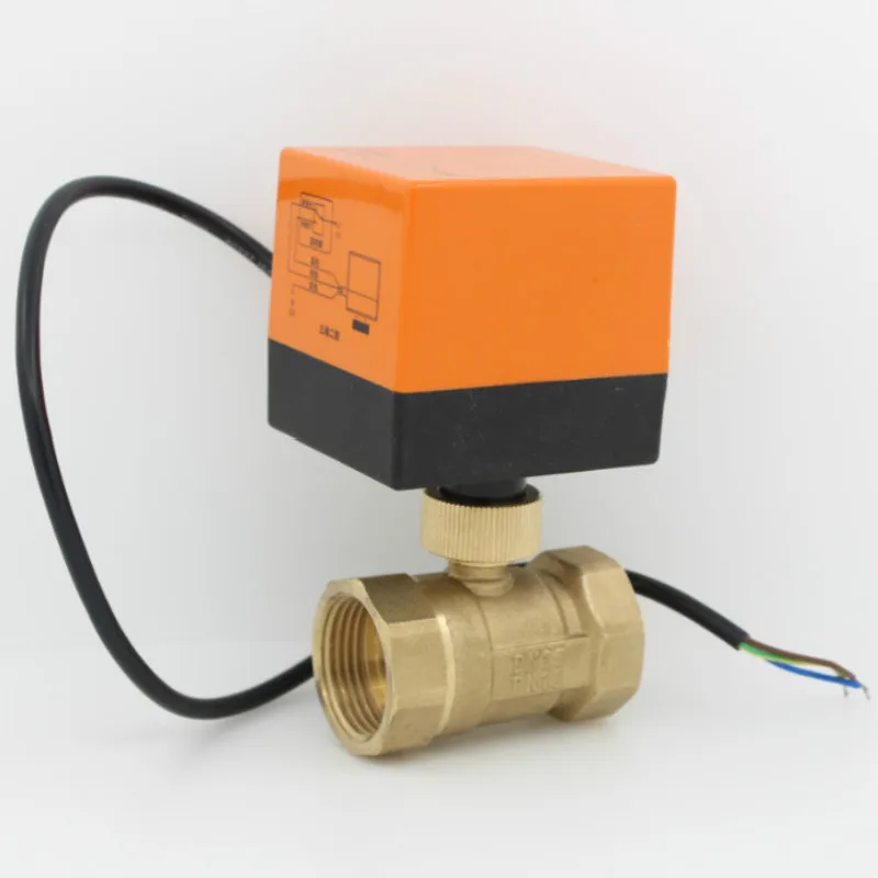 AC24V AC220V Электрический привод латунный шаровой клапан холодной и горячей воды/водяной пар/тепловой газ 2 способ латунный моторизованный шаровой клапан DN15-DN32