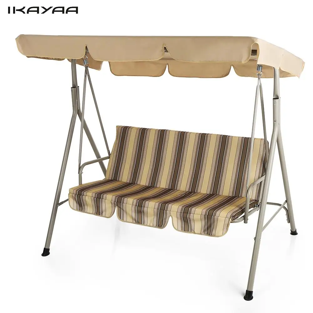 IKayaa 3 Seater Patio Canopy Swing Glider Hammock Outdoor Porch