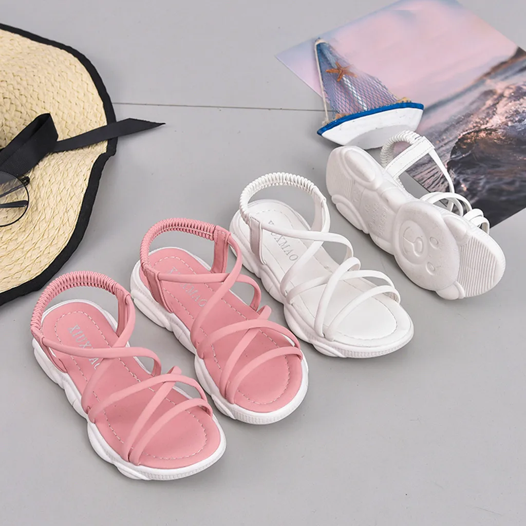 

MUQGEW girls sandals 2019 Summer PU Leather Children's Shoes Single Princess Kids soft Comfortable Anti-slip Shoes 3.5-13Years