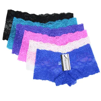 

7 PCS /Lot Ladies Panties Female Lace Boxers Underwear Sexy Full Lace French Shorts Ladies Knickers Intimates Lingerie for Women