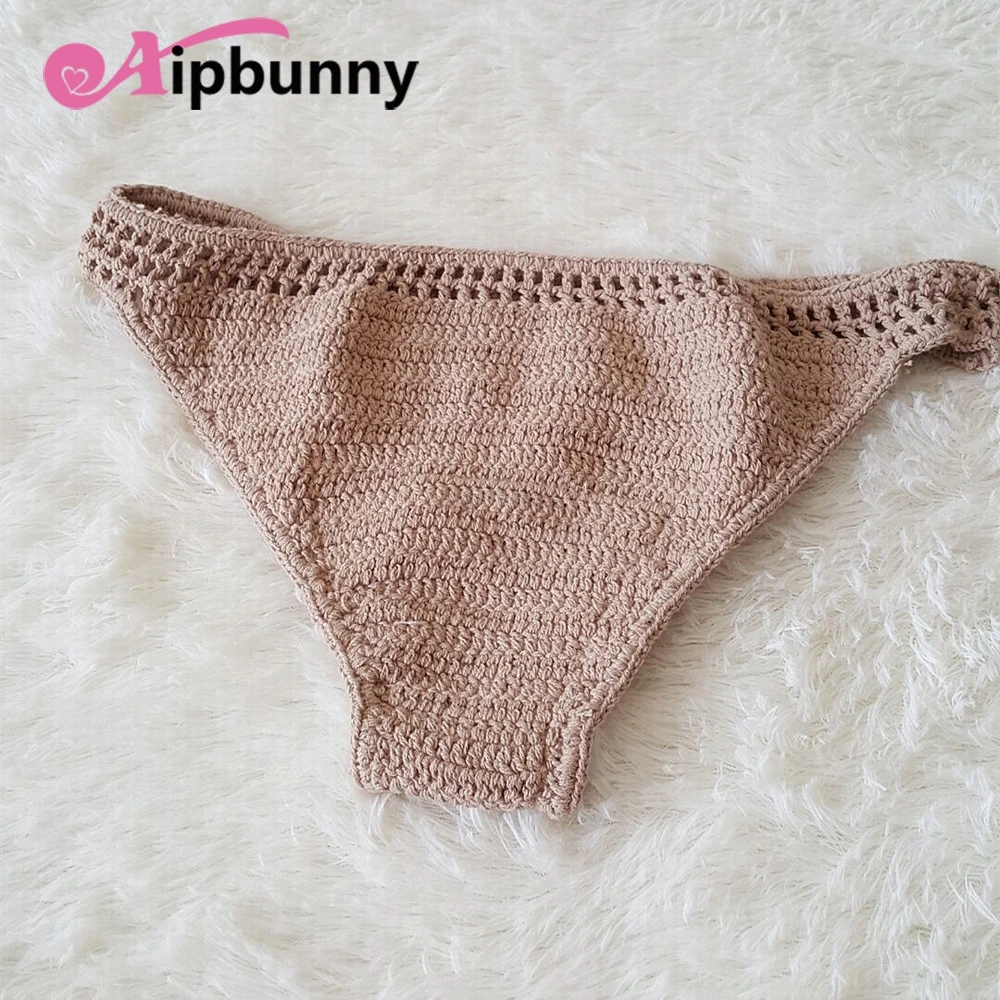 

Aipbunny 2018 Comfortable Stretchy Crochet Knitted Bikini Bottoms maillot de bain Swimwear Bathing Suit Women Swimsuit biquinis