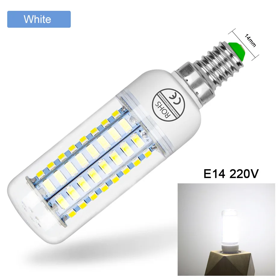 E27 E14 Дневной светильник светодиодный кукурузный светильник лампочка SMD5730 220V с двумя подковообразными нагревающими элементами светодиодный светильник e27 e14 Точечный светильник для дома люстра светильник Инж - Испускаемый цвет: E14 Cold White