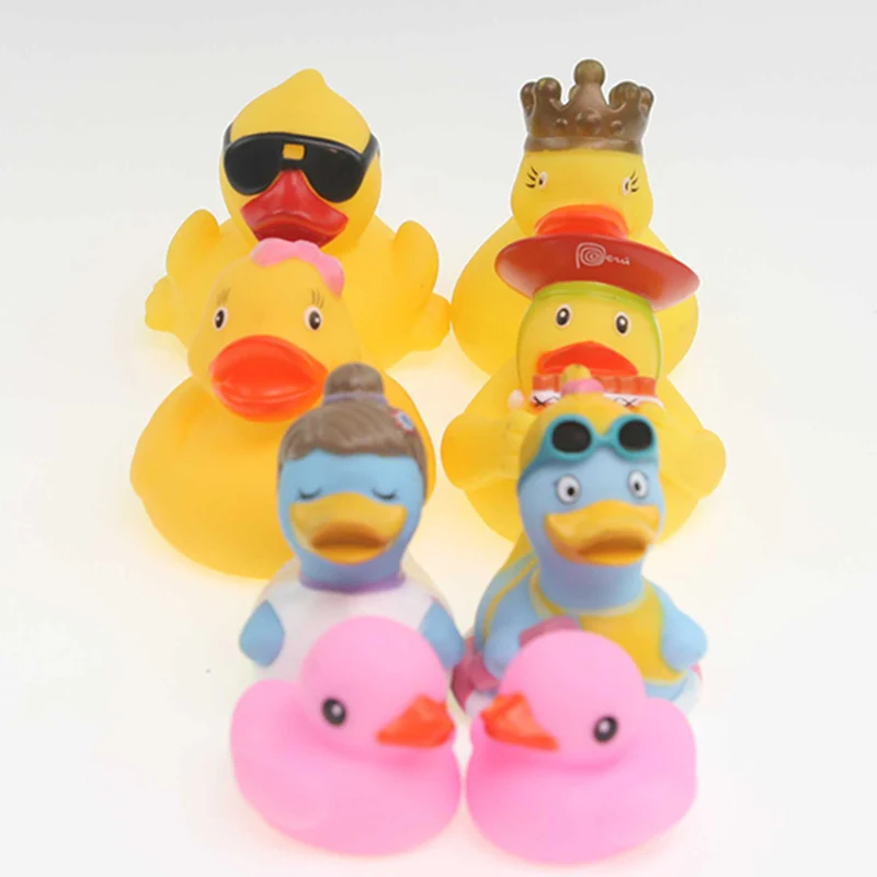 8 pcs new creative modelling ducks baby shower floating and water bath