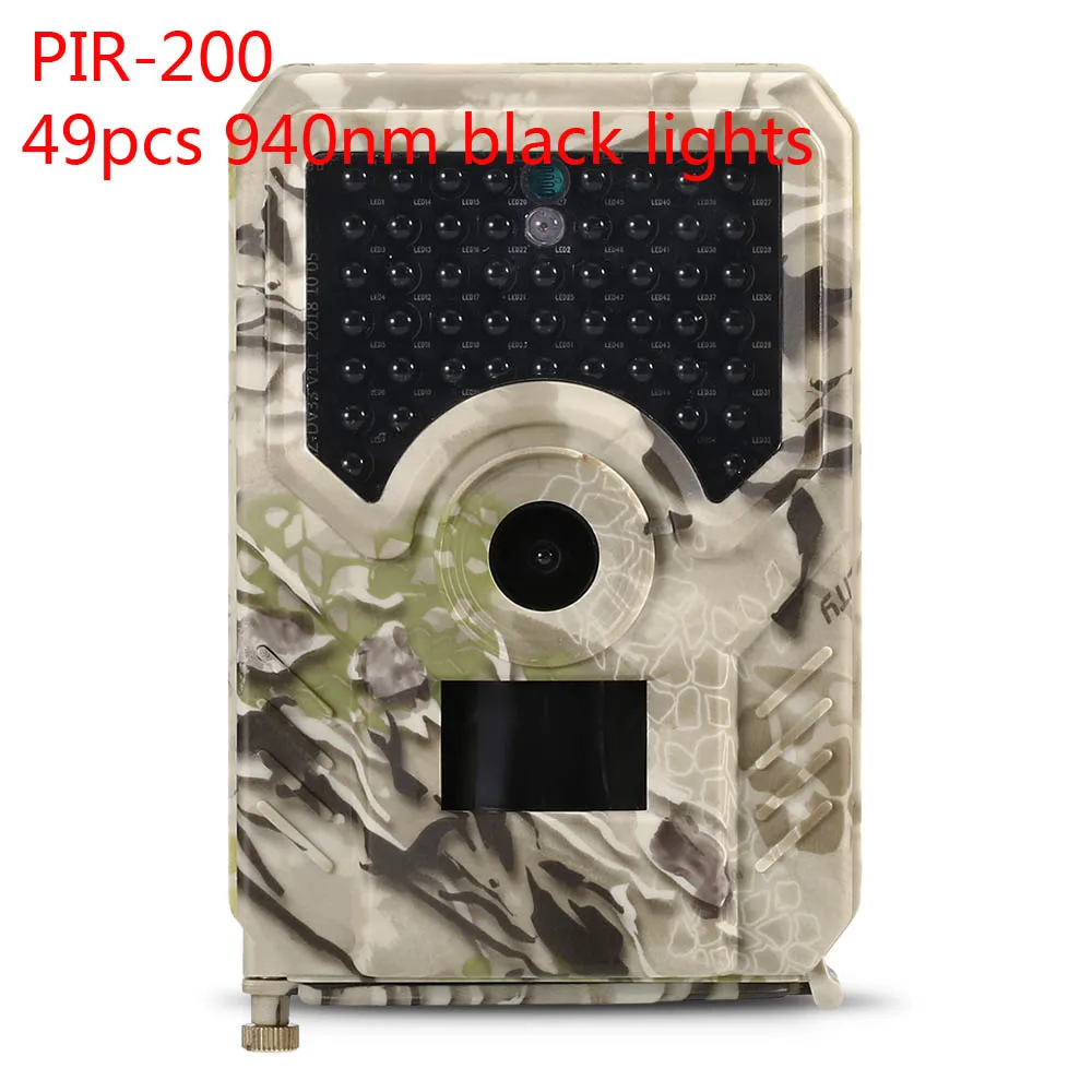 Водонепроницаемая 12MP 1080P Следовая камера 65ft инфракрасная камера ночного видения охотничья камера наружная камера для разведения дикой природы с PIR датчиком - Цвет: PIR-200