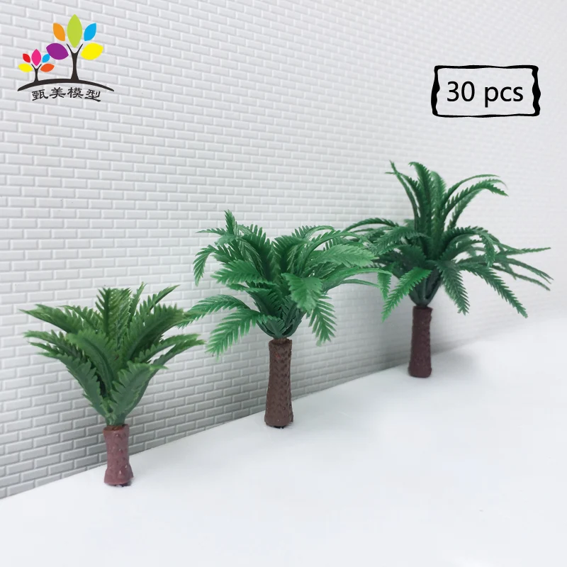 

30 Pieces/lot Mini Plastic Coconut Tree DIY Building Model Material Coconut Tree Model