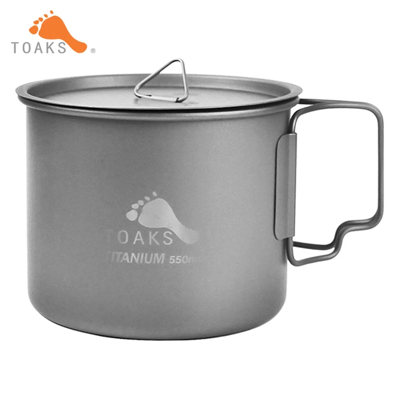 Una nueva TOAKS 3in1 550 ml ultraligero de titanio Pot Camping al aire libre de titanio taza olla-550/POT-550-L