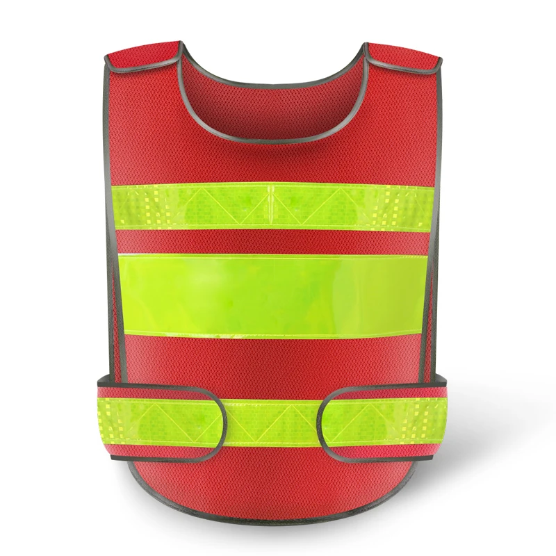 Красный отражательная защитная одежда светоотражающий жилет на рабочем месте, дорожная рабочие мотоциклетные Велоспорт Спорт на открытом воздухе для печати логотипа#001 аккумулятор большой емкости