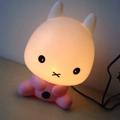 Лидер продаж высокое качество Новинка розовый/белый rabbite LED прекрасный ночник лампа животное Настольная лампа для изучения работы