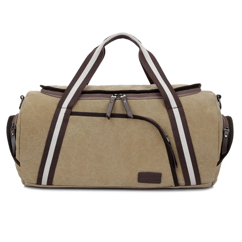 Large Capacity Canvas Gym Bag For Man Outdoor Fitness Training Portable