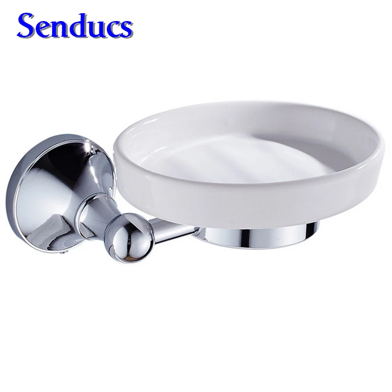Free shipping European style polished chrome soap holder with top