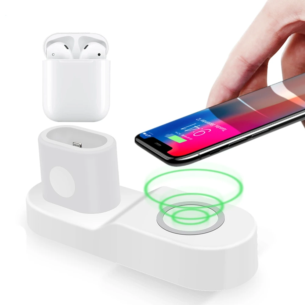 

10W Fast Wireless Charger for IPhone 8 X XS Max XR USB Qi Charging Dock for Apple Watch 2 3 4 Airpods for Samsung S9 S8 S7