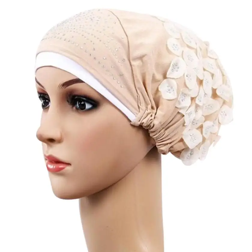 

Women Fashion Casual Chemo Cap Hair Loss Head Scarf Wrap Hijib Cap For Muslim Stretch Turban Hat **