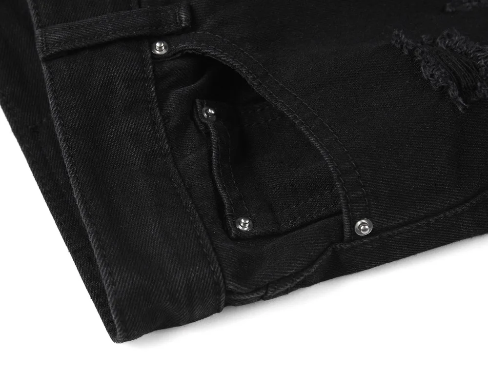 Хип хоп молния потертые черные синие джинсы Slim Fit Брюки для байкеров разорвать разрушение туман Канье Джастин Бибер обтягивающие джинсы мужские брюки