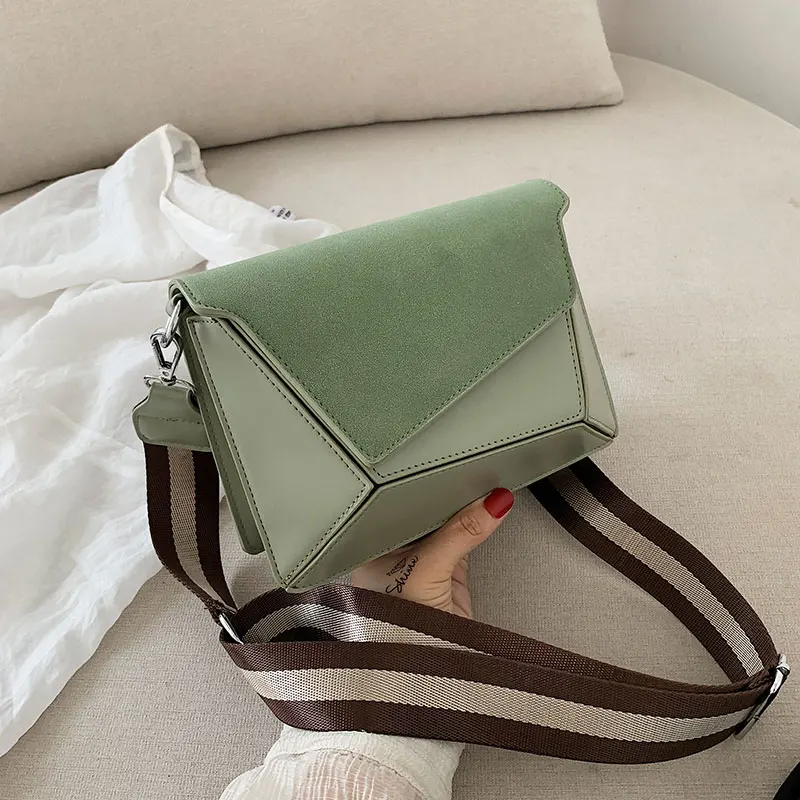 

Contrast color Scrub Leather Crossbody Bags Women 2019 Small bags Chain Shoulder Messenger Bag Female Handbags Evening Bags