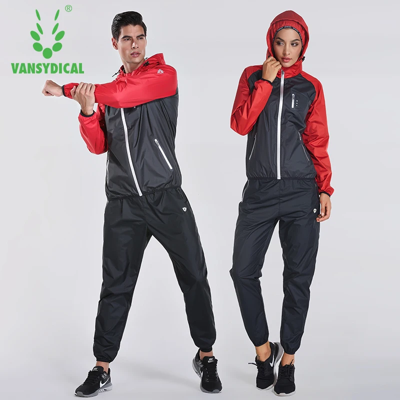 2018 VANSYDICAL Sweat Suit Womens Mens Sports Running Suits Fitness Lose Weight 2pcs Gym Sportswear Fitness Track Training Suits 2018 VANSYDICAL Sweat Suit Womens Mens Sports Running Suits Fitness Lose Weight 2pcs Gym Sportswear Fitness Track Training Suits