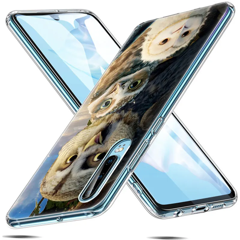 Цветной мягкий силиконовый чехол с совами для телефона Huawei P30 P20 Pro P10 P9 P8 Lite 2017 P Smart