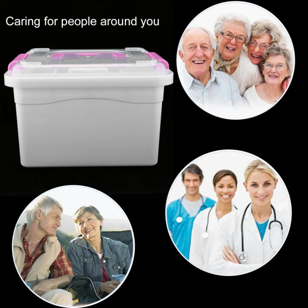 Портативная Бытовая аптечка, медицинский двухслойный ящик для хранения мелочей, многофункциональная медицинская коробка, органайзер для таблеток