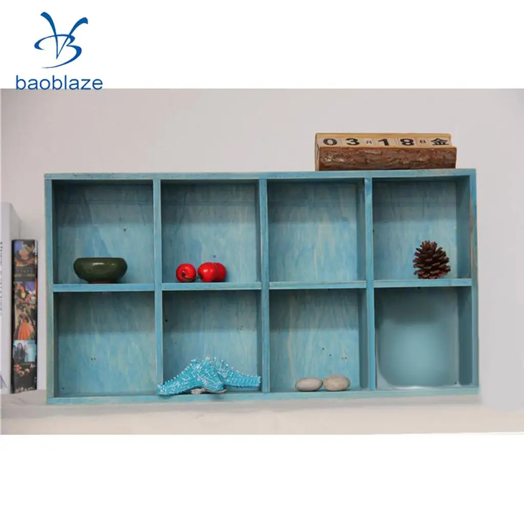 2 Tiers 8 Lattice Floating Shelves Wall Mounted Display Ledge Shelf with Bracket for Pictures and Frames Modern Home Decorative