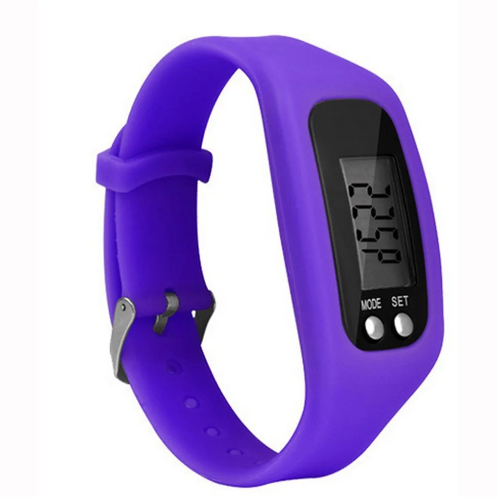 Наручные спортивные часы с шагомером, шагомером, счетчиком калорий, фитнес-измерителем, шагомером, цифровым ЖК-дисплеем, шагомером, NR0131 - Цвет: Фиолетовый