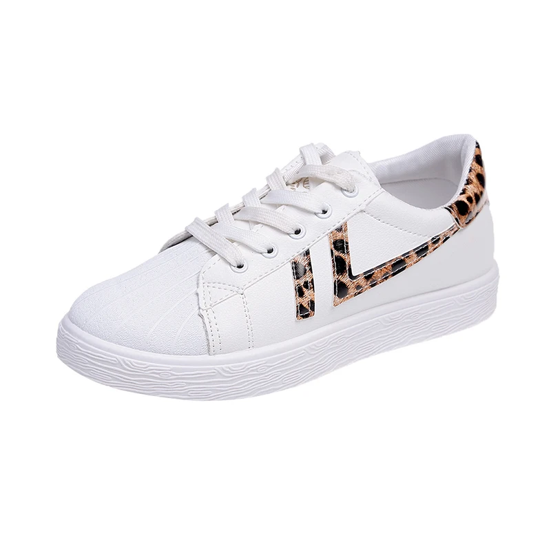 

Fashion Flat Sports Shoes Casual Shallow Mouth Women Vulcanized Shoes Outdoor White Sneakers Round Head Lace-up Shoes Women 2019