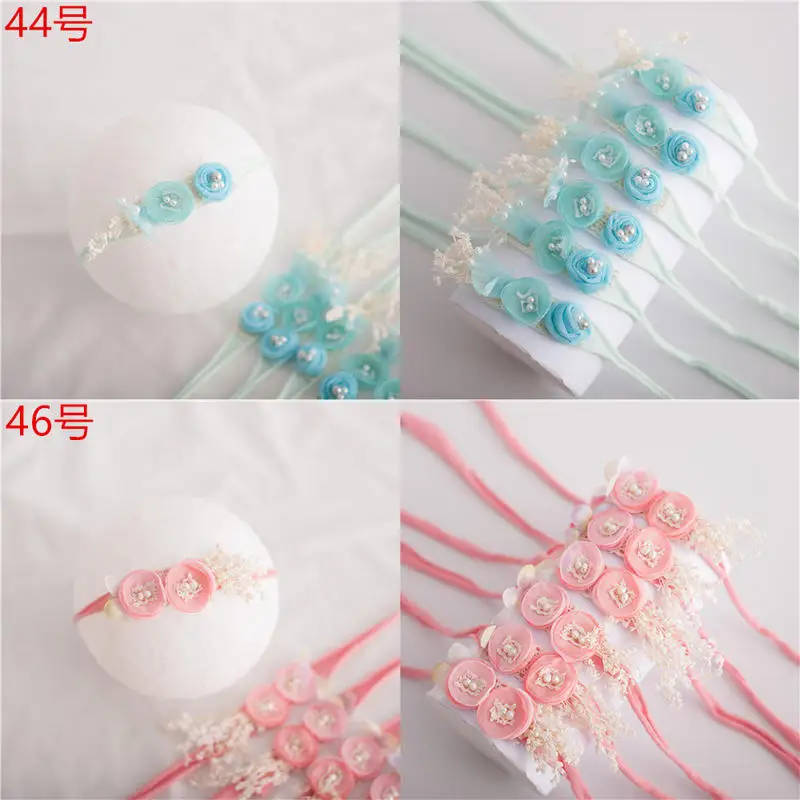 BalleenShiny Baby Girl Hair Accessories Newborn Photography Props Infant Kids Nylon Headband Handmade Photo Headwear 1pc