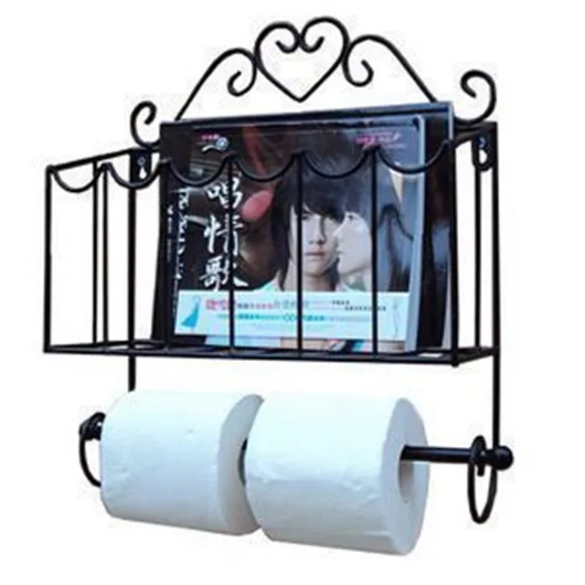 Fashion Wrought Iron Furniture Paper Towel Holder Magazine Rack Wall Fashion Wrought Iron Furniture Paper Towel Holder Magazine Rack Wall Bathroom Shelf