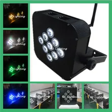 16 шт./лот Flycase+ Мощный Батарея& Беспроводной с 9*18 Вт RGBWA УФ Slim LED PAR свет Светодиодные par-прожекторы свет