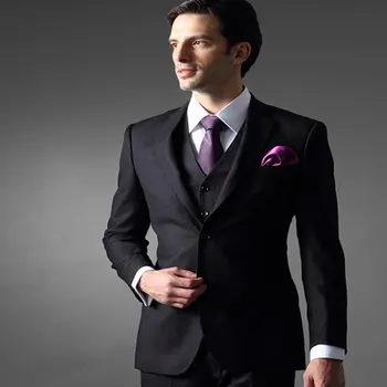 

Custom Made Mens Suits Groomsmen Notch Lapel Groom Tuxedos Two Buttons Wedding Best Man Suit (Jacket+Pants+Tie+Vest) A29