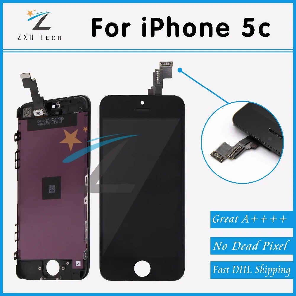 10 шт./лот 100% гарантия A + Замена LCD для iPhone 5C с дигитайзером сборка ЖК-экран передний