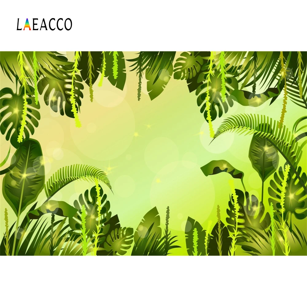 Laeacco летние зеленые тропические пальмы джунгли детские Портретные фотографии фон виниловый фотографический фон для фотостудии