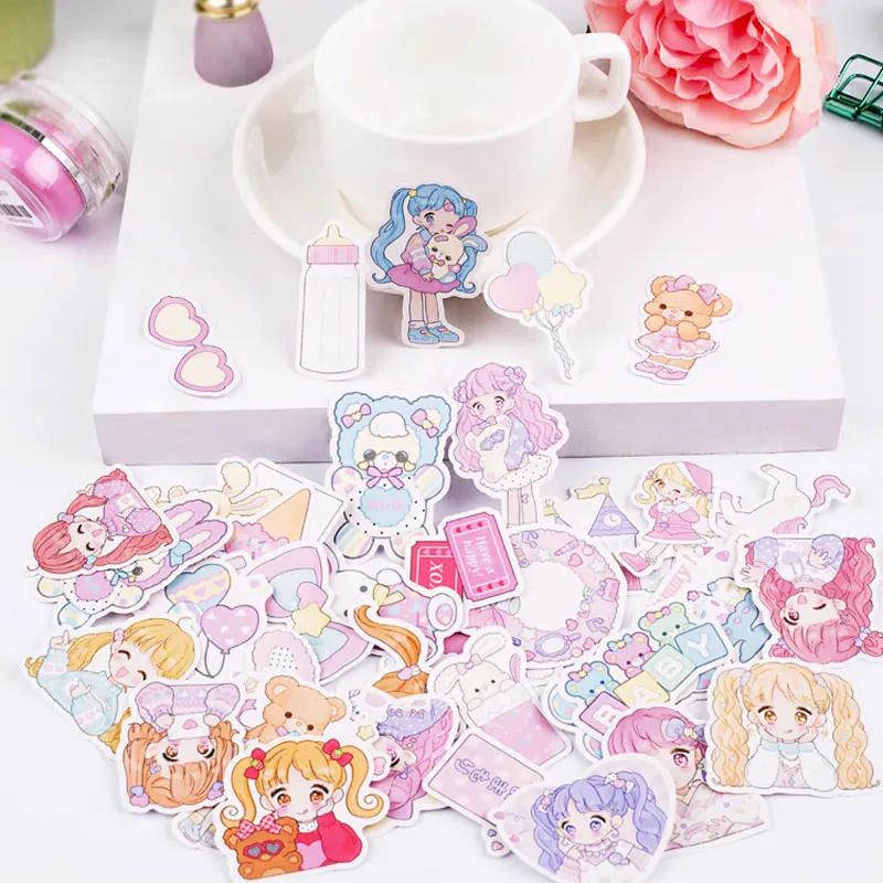44 шт./лот Kawaii Канцтовары для девочек серия наклейки милый Единорог шаблон