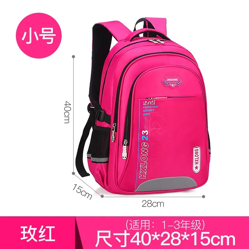Детские школьные сумки для девочек и мальчиков, ортопедические школьные сумки, Детские рюкзаки, Детские рюкзаки, рюкзаки для начальной школы, mochila infantil - Цвет: small rose red
