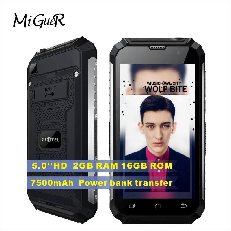 Geotel G1 5 0 ''HD мобильного телефона 7500 мА/ч Мощность банк 2 Гб Оперативная память 16