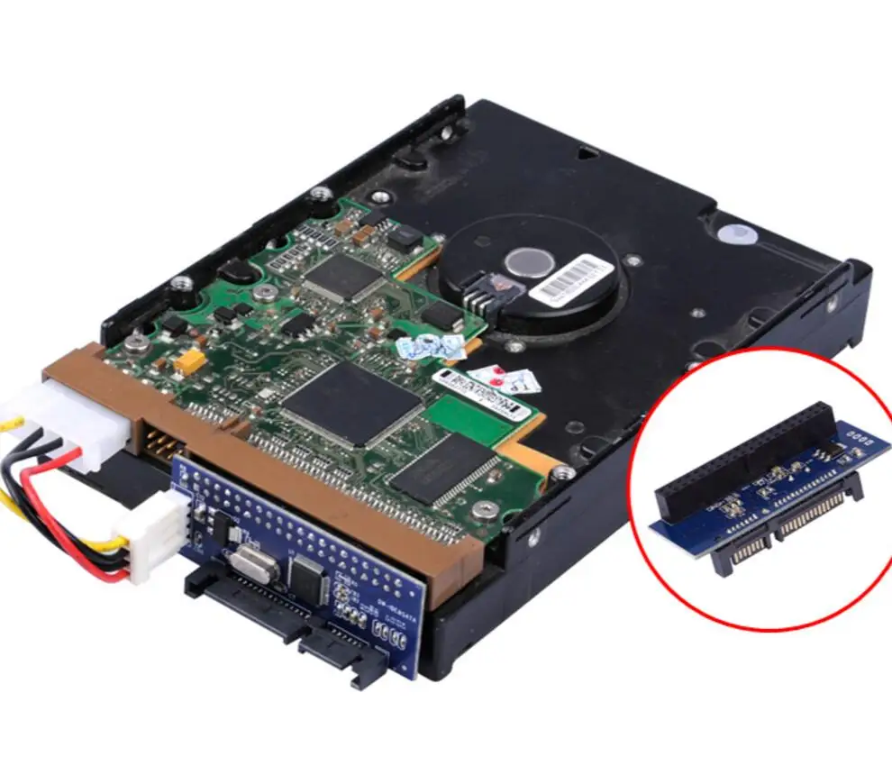 

Parallel to serial desktop hard drive IDE to SATA converter card with