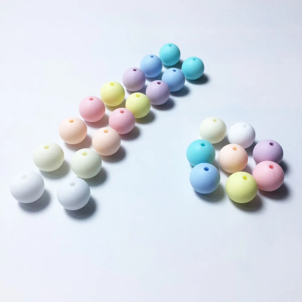 

Silicone Beads 100pc 10-20mm Silicone Baby Teething Beads Food Grade Nursing Chewing Round Teether Silicone Beads Necklace