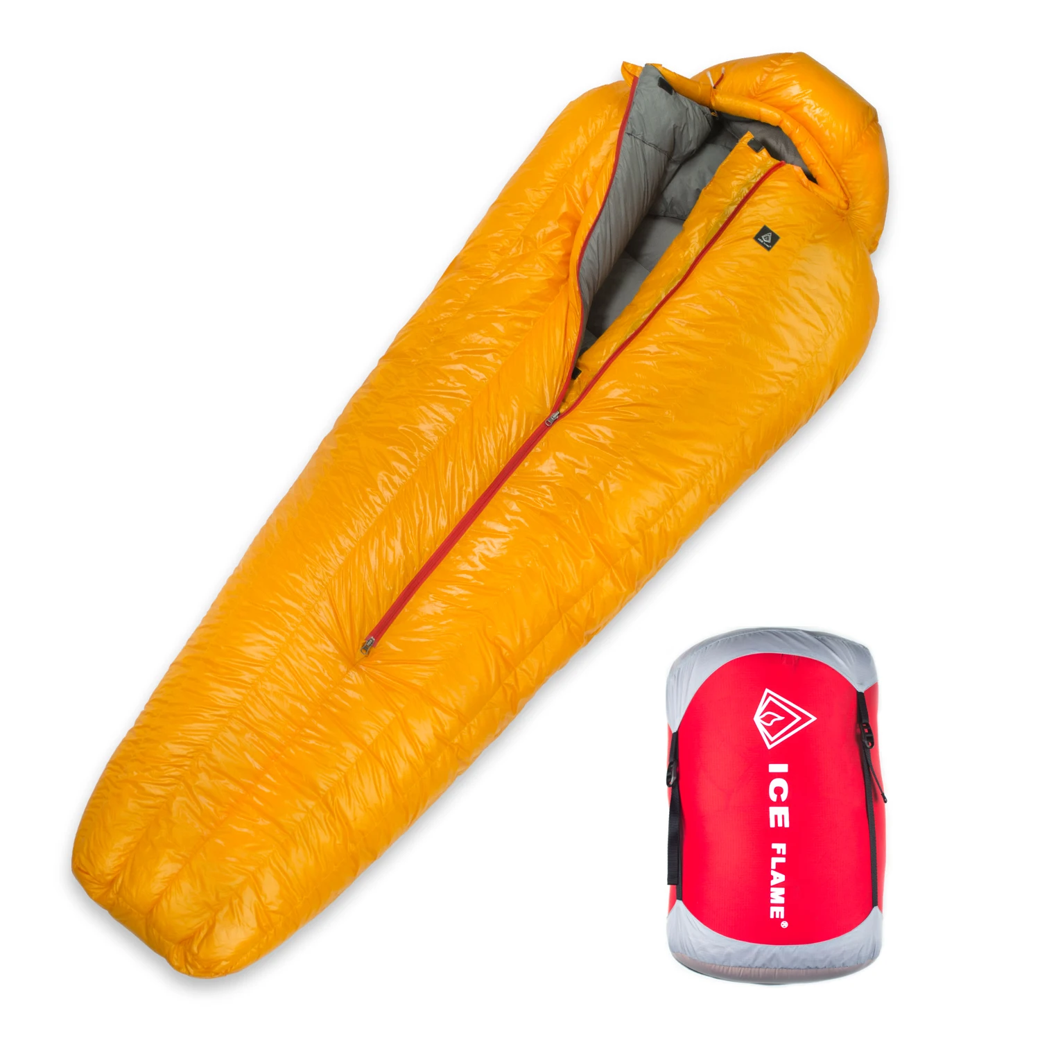 Ice Flame Ultralight Camping Mummy 90 White Duck Down Sleeping Bag 3