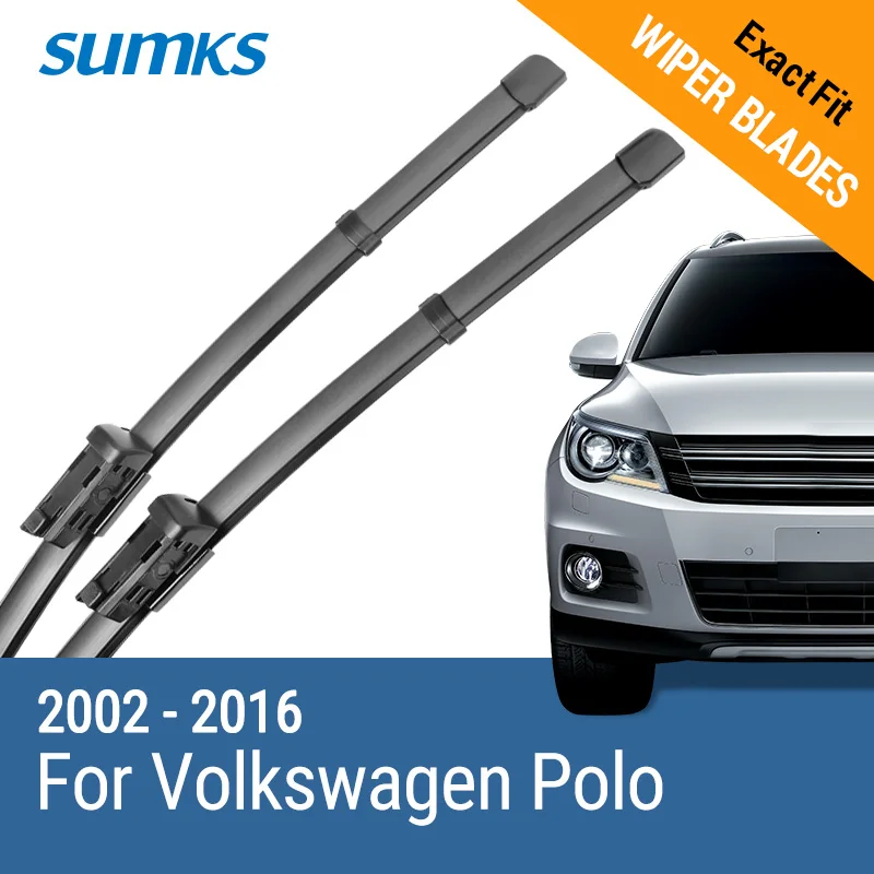 

SUMKS Wiper Blades for Volkswagen Polo Mk4 Mk5 2002 2003 2004 2005 2006 2007 2008 2009 2010 2011 2012 2013 2014 2015 2016