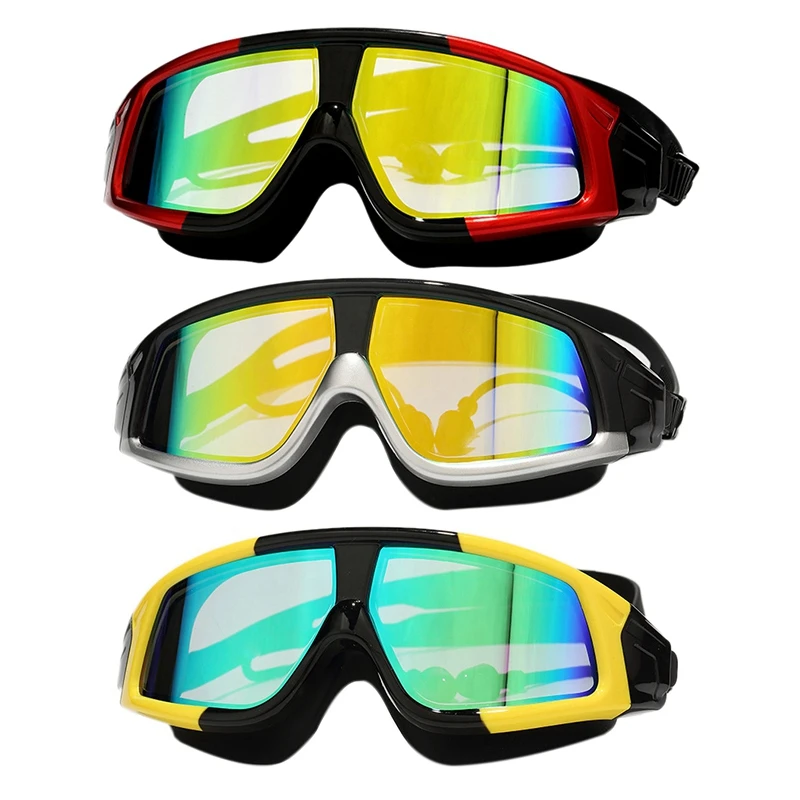 

Yuke Goggles Plated Large Frame Hd Waterproof And Anti-Fog Goggles Men And Women Adult Outdoor Swimming Goggles Equipment